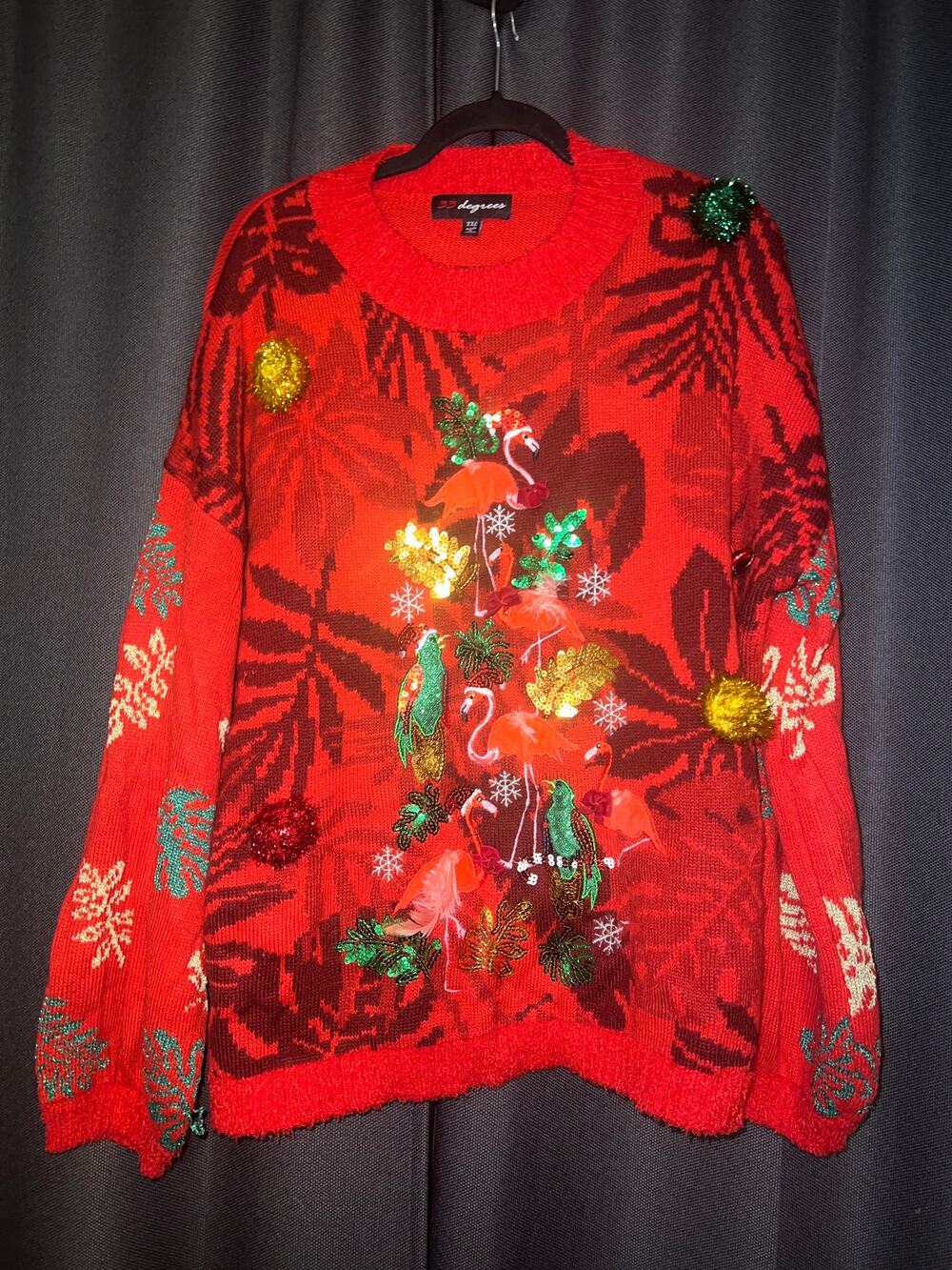 Ugly Christmas Sweater Xmas Size XXL Flamingo
